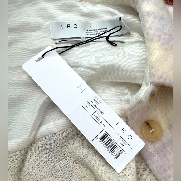 Iro Paris Banghor Checked Brushed-Felt Jacket - Off-White NWT - Picture 9 of 9